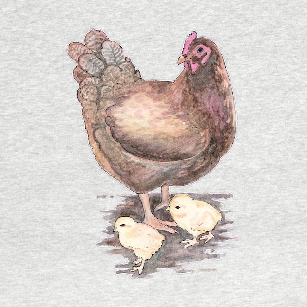 Mother Hen and Chicks by LyddieDoodles